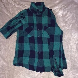 Teal Button Down Flannel